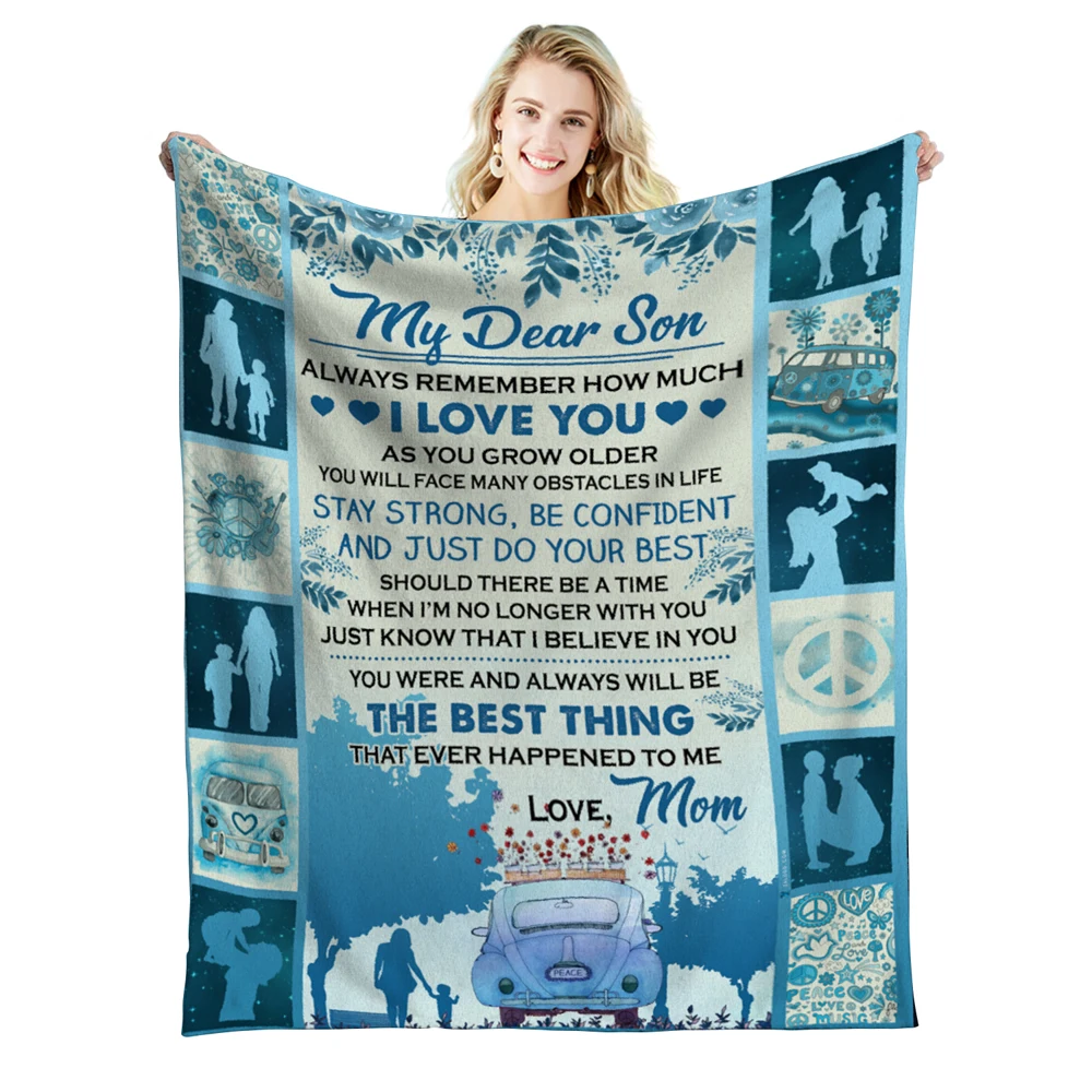 

To My Daughter Son Letter Gift HD Blanket,Soft Thro Warm Cozy Soft ThrowCashmere Blanket For Couch Bed The bedroom Cover blanke