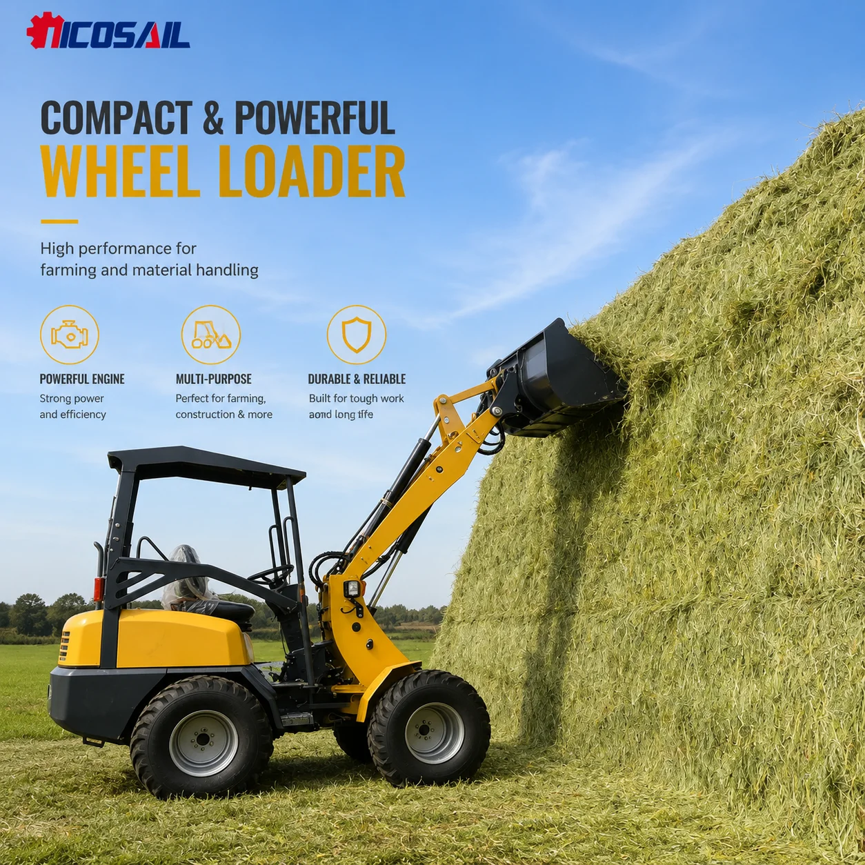Compact Hydraulic Telescopic Loader Mini Wheel Loader for Agriculture Landscaping Road Maintenance