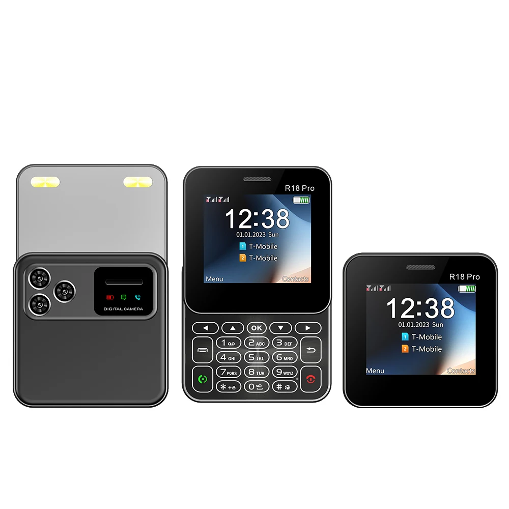 SERVO R18 PRO 2,4 "diafunctie Mobiele telefoon Snelkeuze Magic Voice Zaklamp FM-radio Dubbele simkaart Roterend scherm Mobiele telefoon