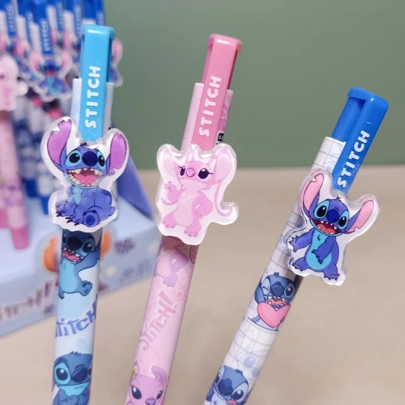 

36pcs/lot Cartoon Disney Stitch Press Ballpoint Pen Cute Black ink Press Ball Pens School Office Writing Supplies