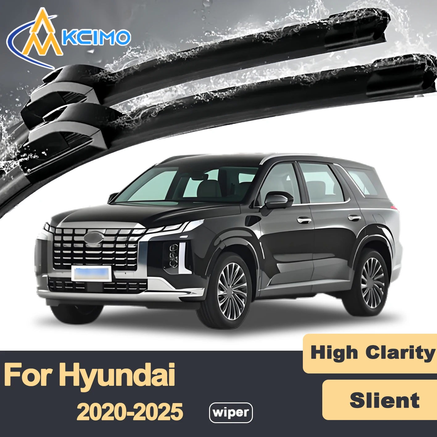 

Premium Rubber Durable Silent Windshield Wiper Blades 2pcs for Hyundai Palisade LX2 2020-2025 Front Wiper Blades Set
