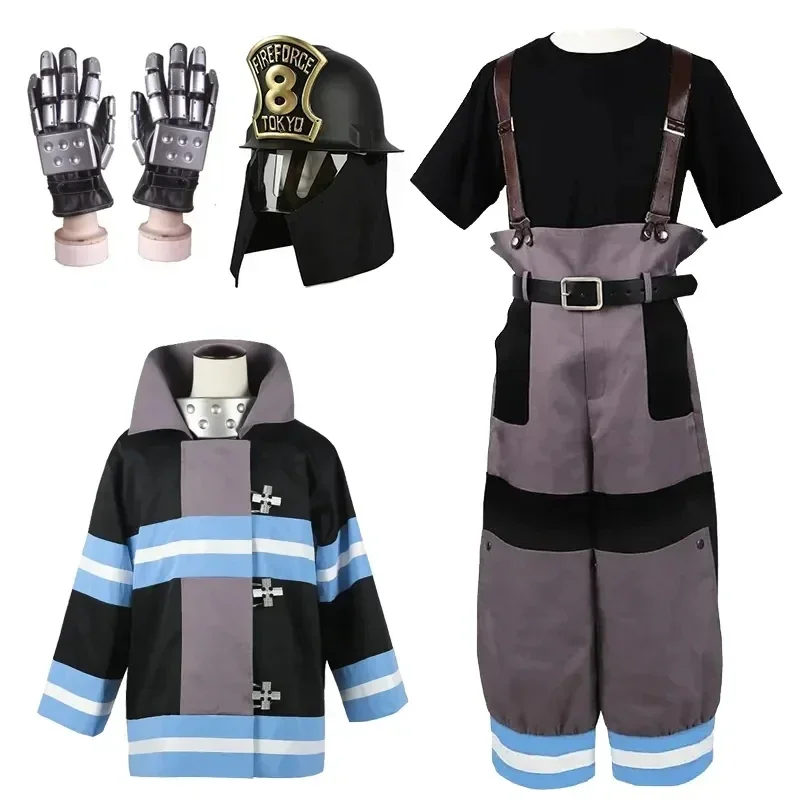 Anime Fire Force Enen no shouboutai cosplay full set jacket pants Tamaki kotatsu Shinra Kusakabe costume firefighter uniform