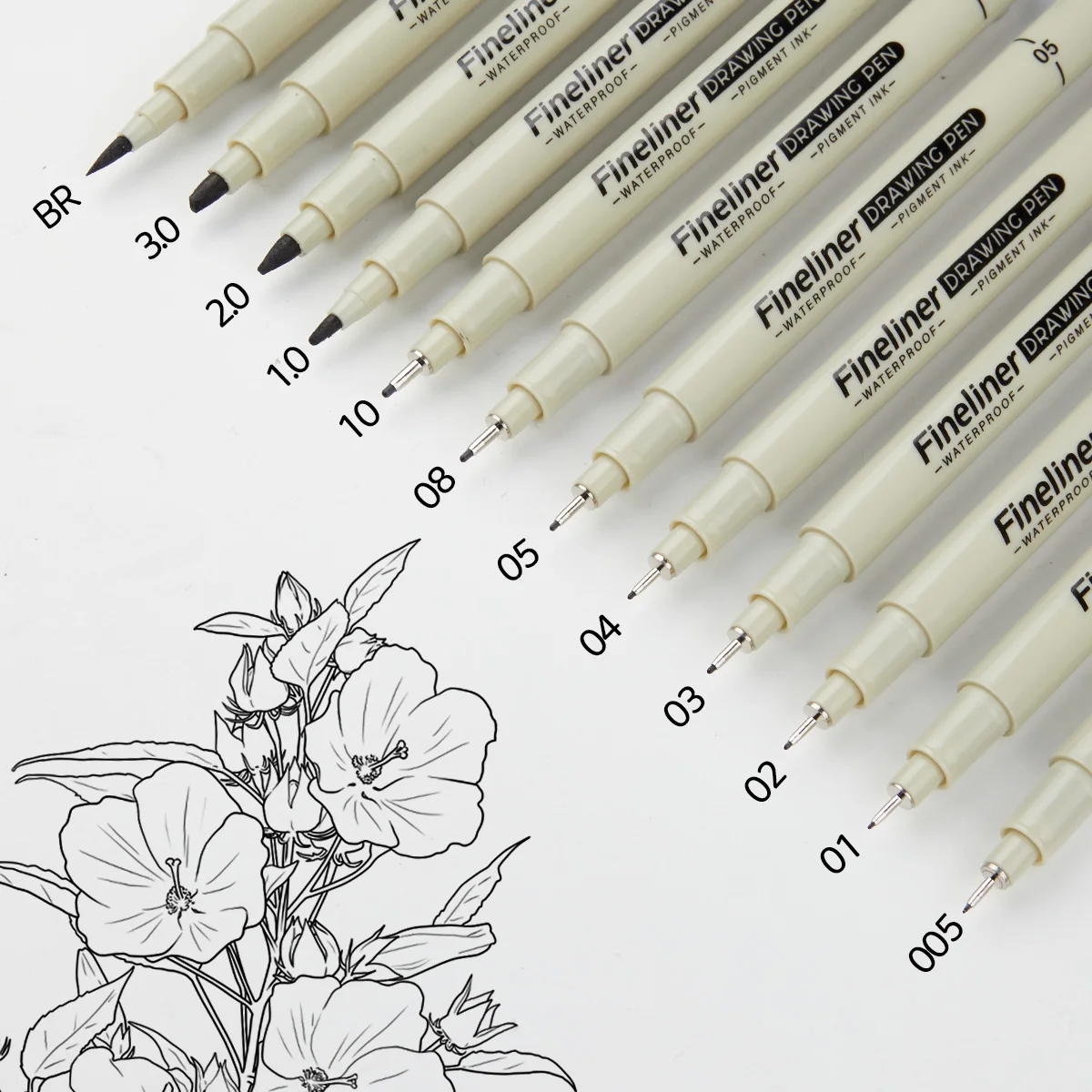 

Черные ручки для рисования, чернильные ручки Fineliner, набор из 12 микроручек, пигментная ручка в стиле аниме, художественные ручки, для рисования, технический рисунок
