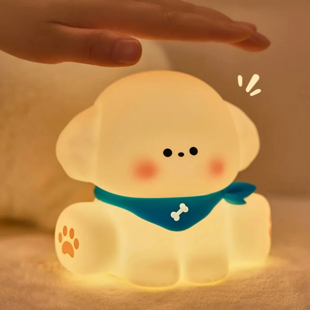 

Creative Rechargeable Puppy Table Lamp Touch Silicone LED Night Lamp USB Charging Cute Animal Desktop Decoration for Children's