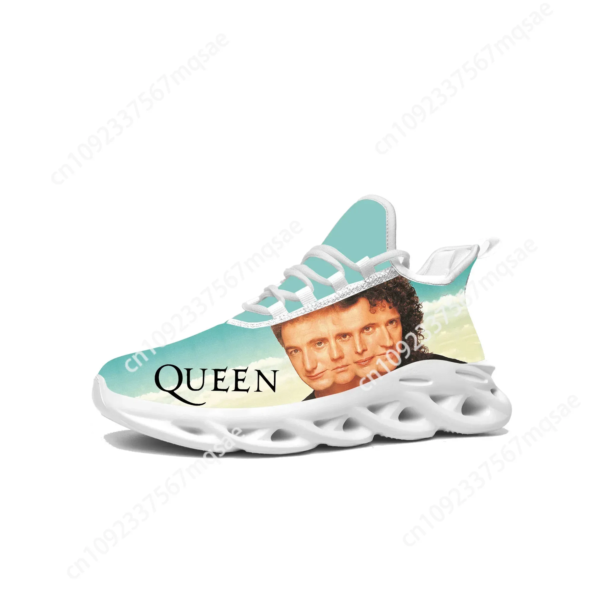 Queen Metal Rock Band Flats Sneakers Mens Womens Hot Sports Running Shoe Sneaker Lace Up Mesh Footwear Tailor-made Shoe White