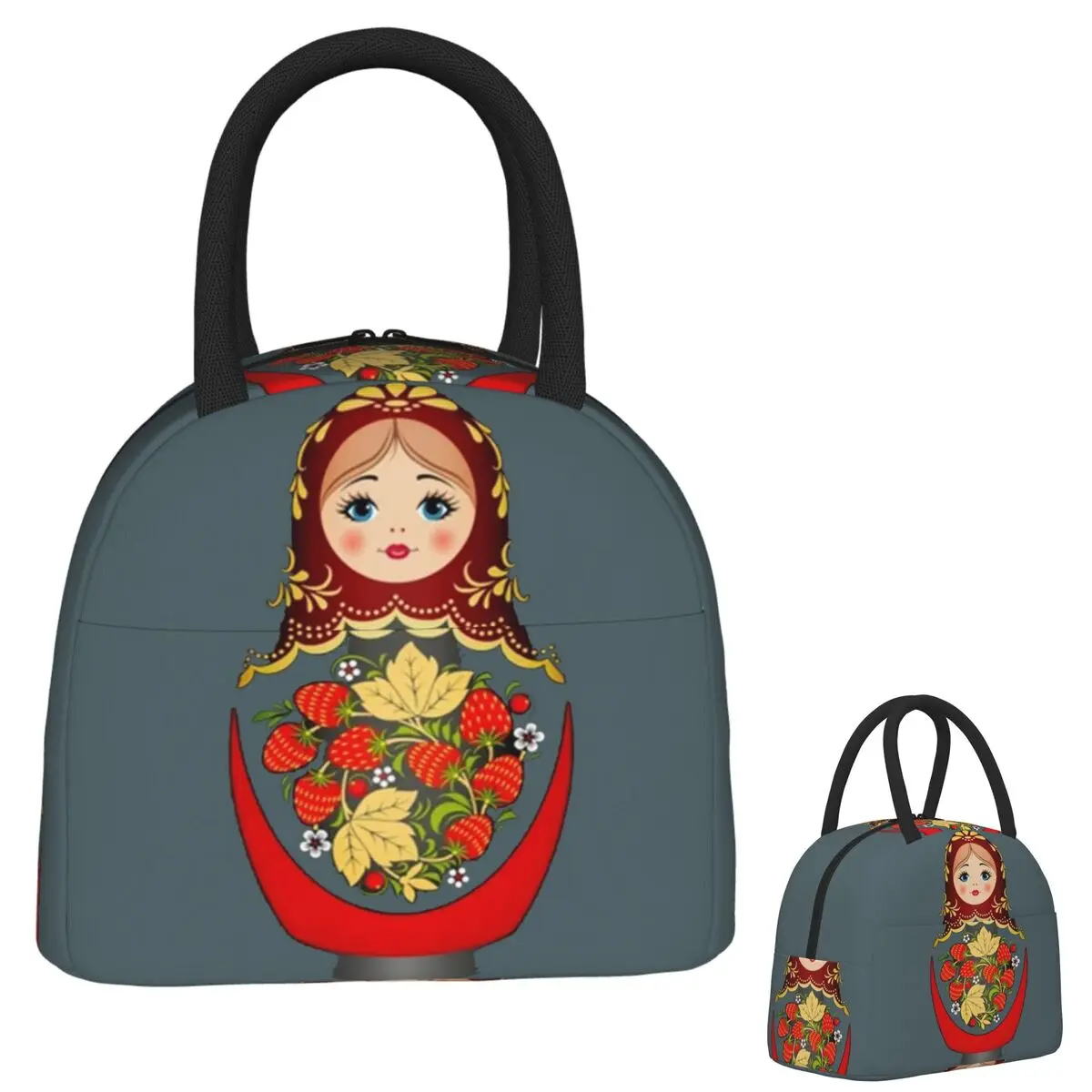 

Matryoshka Russian Nesting Doll Insulated Lunch Bag for Women Kids Portable Food Boxes Thermal Lunch Box Tote