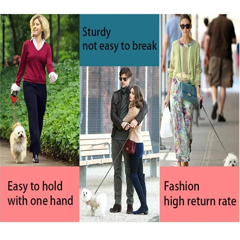 Retractable Small Extending Walking Dog S Automatic Supplies Nylon Leash 3/5meters Collar Rope