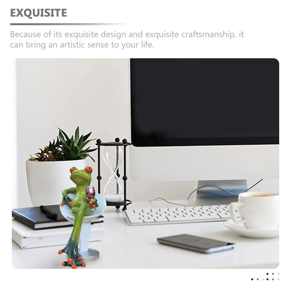 

Frog-Shape Statue Resin Ornament Bright Color Long-Lasting Use Living Room Car Decor Resin Frogs Frogs Figurine