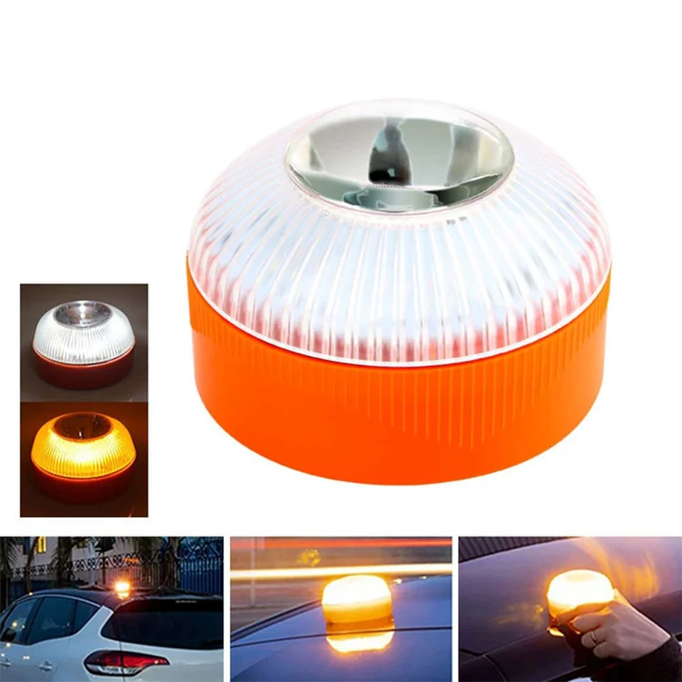 Flashing LED Emergency Light Three Color Car Indicator Light Traffic Flashing Light With Strong Magnetic Bottom Traffic Barrier