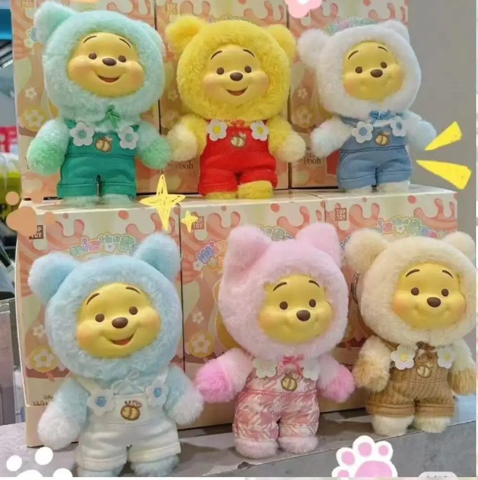 

2025 Nwe Miniso Disney Winnie The Pooh Candy Series Blind Box keychain Cute Pupu Bear Doll Vinyl Face Pendant Trendy Kids Gift