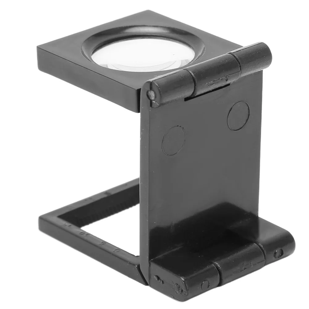 Three Fold Pocket Magnifier Mini Size Dual Scale Optical Viewer 10X Magnification Optical Lens Scale Magnifier Sewing Work