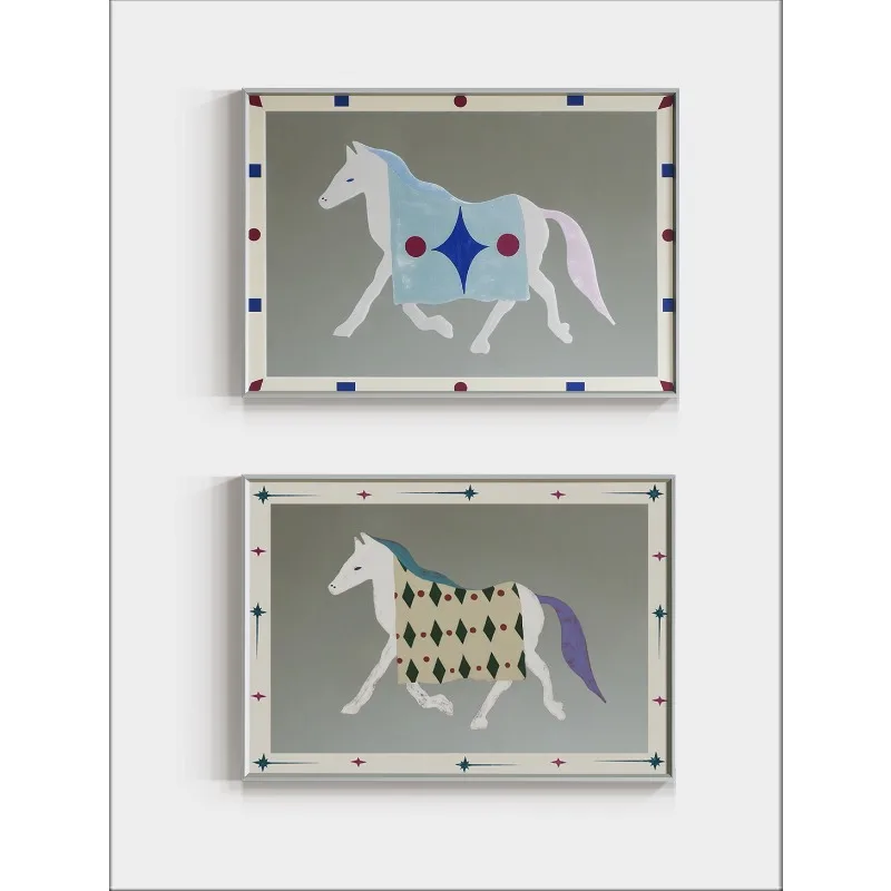 Medieval niche real mirror decorative painting, guest dining room bedroom modern simple hanging painting