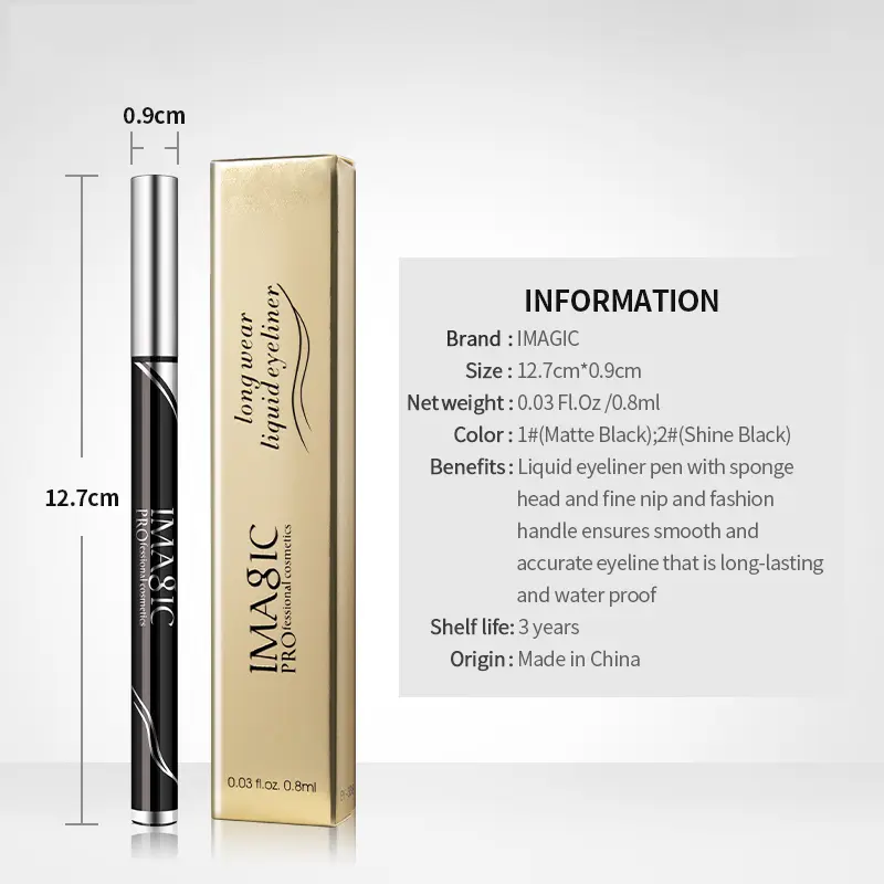 IMAGIC Waterproof Eyeliner Shine Eyeliner Matte Make Your Beauty Black Long Lasting Eyeliner Pen Makeup Cosmetic Tool - Image 6