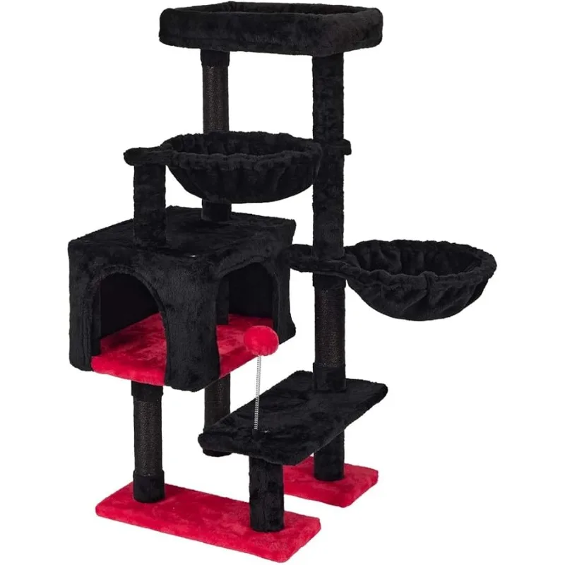 

KIYUMI Cat Tree Tower Condo with Sisal Scratching Post for Indoor Cats Tree Furniture with Hammock Perch and Kitten