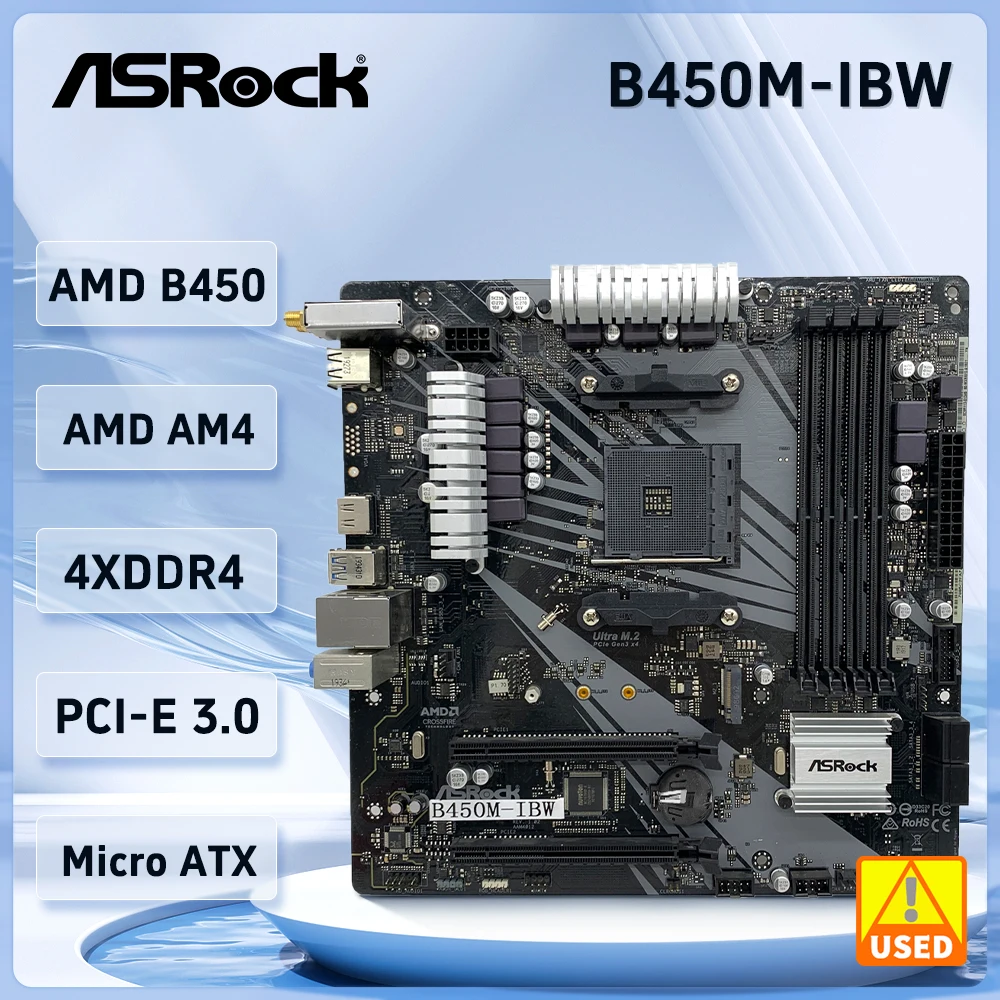 Placa base ASRock B450 B450M B450M-IBW Socket AM4 DDR4 128GB M.2 compatible con Ryzen 5500 5600 1400 4655 3000 5700 2500 3900 cpu