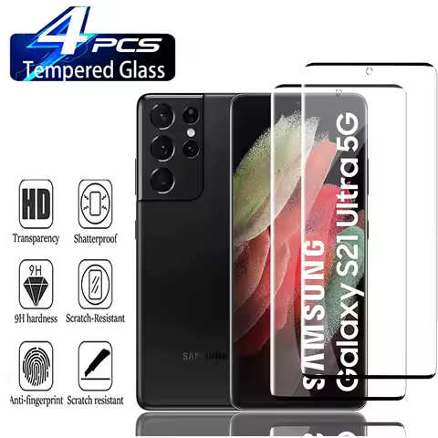 For Samsung Galaxy S21 Ultra 5G,9H Curved Four Sides Glue Tempered Glass