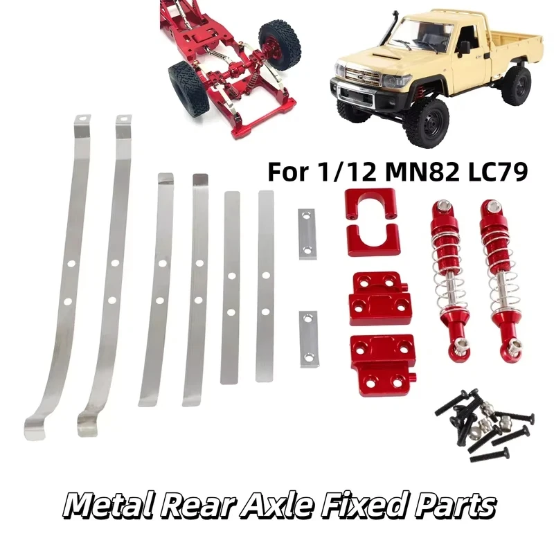 

MN 1/12 Scale Metal Upgrade Rear Axle Mounts Rear Shock Absorbers Leaf Springs For MN82 LC79 RC Crawler Remote Control Car Spot