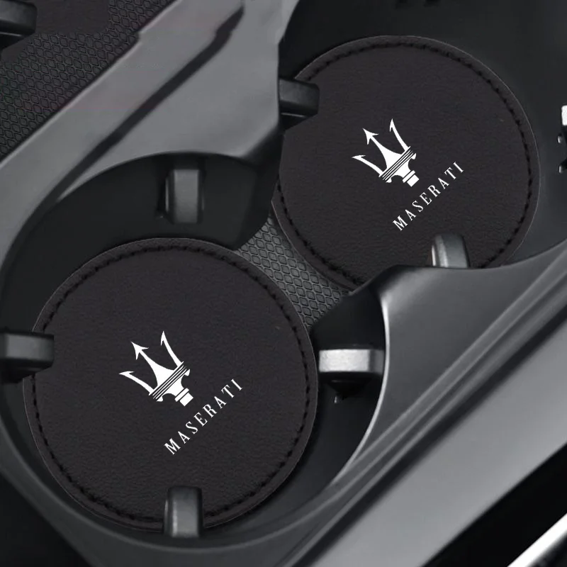2pcs Car Coaster Water Cup Bottle Holder Anti-slip Pad Mat For Maserati Quattroporte GranTurismo MC20 Levante Grecale Coupe
