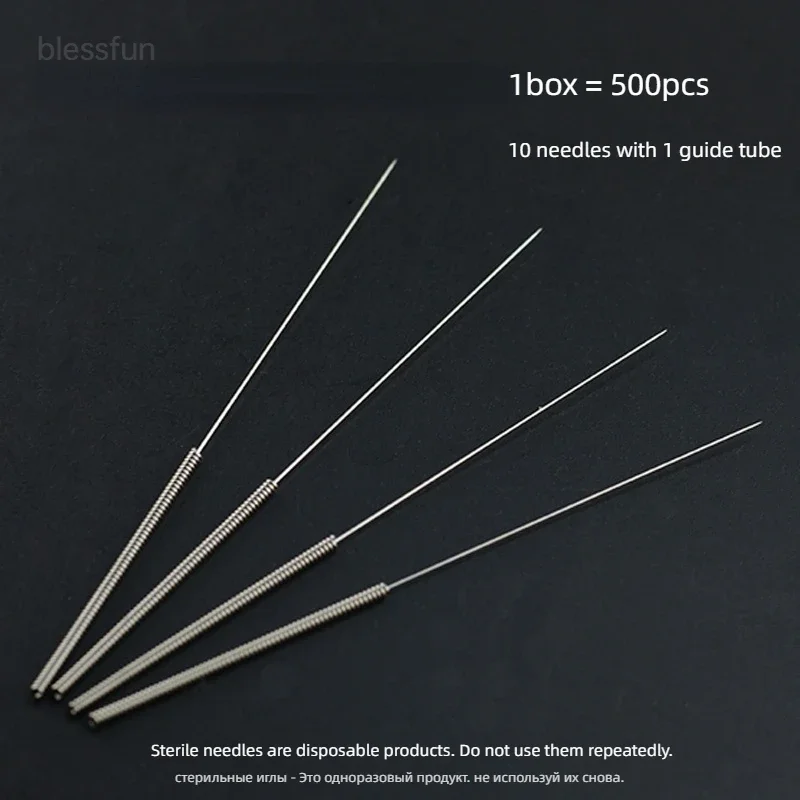 500pcs Acupuncture Needles Acupuncture Disposable Needle Beauty Massage Sterilze Needle with tube