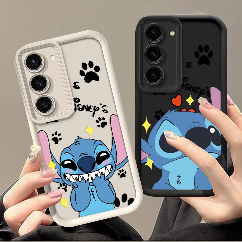 Disney Grin Stitch Soft Case For Samsung Galaxy A73 A56 A55A A54 A53 A52 A52S A51 A50 A36 A34 A32 A31 A30 A24 A14 A13 A04 Cover