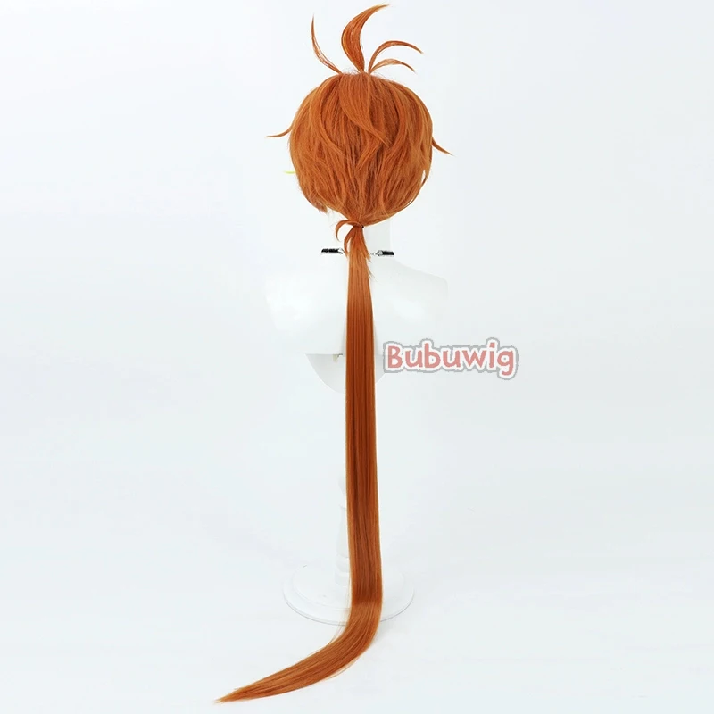 Bubuwig-Peluca de cabello sintético Yuunagi Tsubasa, cabellera artificial de 120cm de largo, color naranja y marrón, resistente al calor, para Cosplay