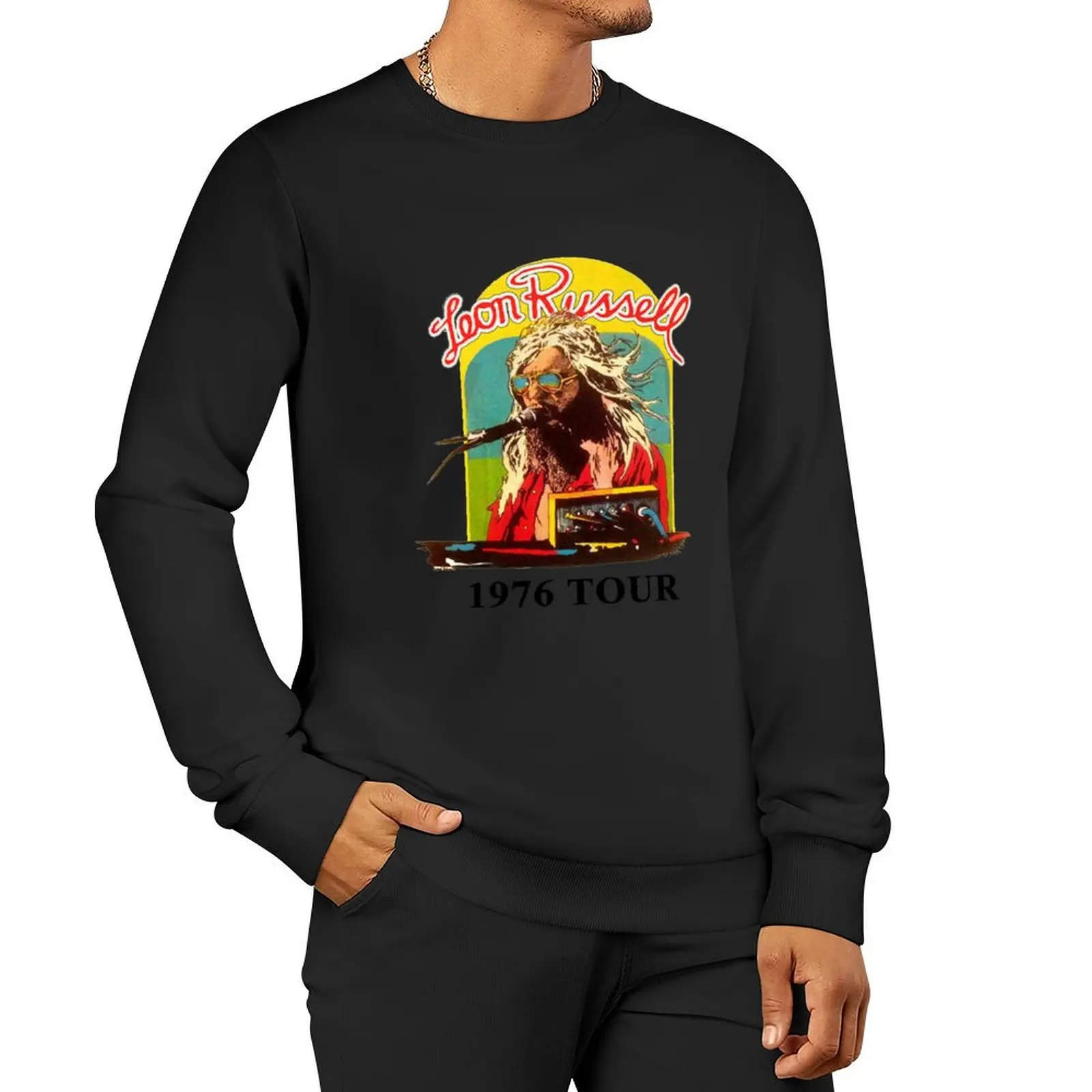 Leon Russell Authentic T-Shirt 1976 Tour Pullover Hoodie tracksuit men's sweat-shirt set hooded sweatshirt for men