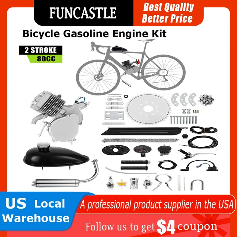 

80cc Gas Engine Kit 2 Stroke Motor Kits Motorized For DIY Electric Petrol Gas Conversion Engine Kit