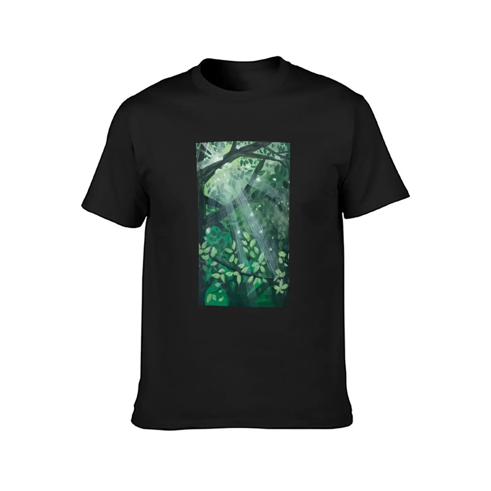 Sunlight in the Forest Gouache T-Shirt korean fashion anime t shirts anime clothes funny t shirts men