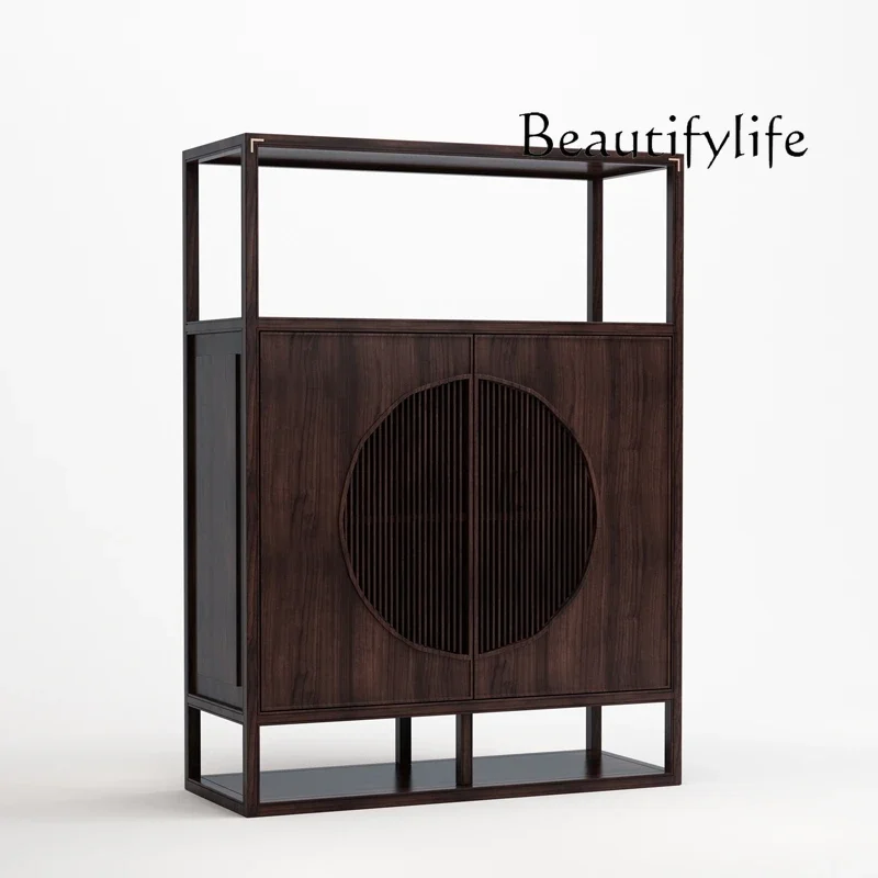 

New Chinese Style Solid Wood Entrance Cabinet Sideboard Wardrobe Locker Modern Chinese Zen Bedroom