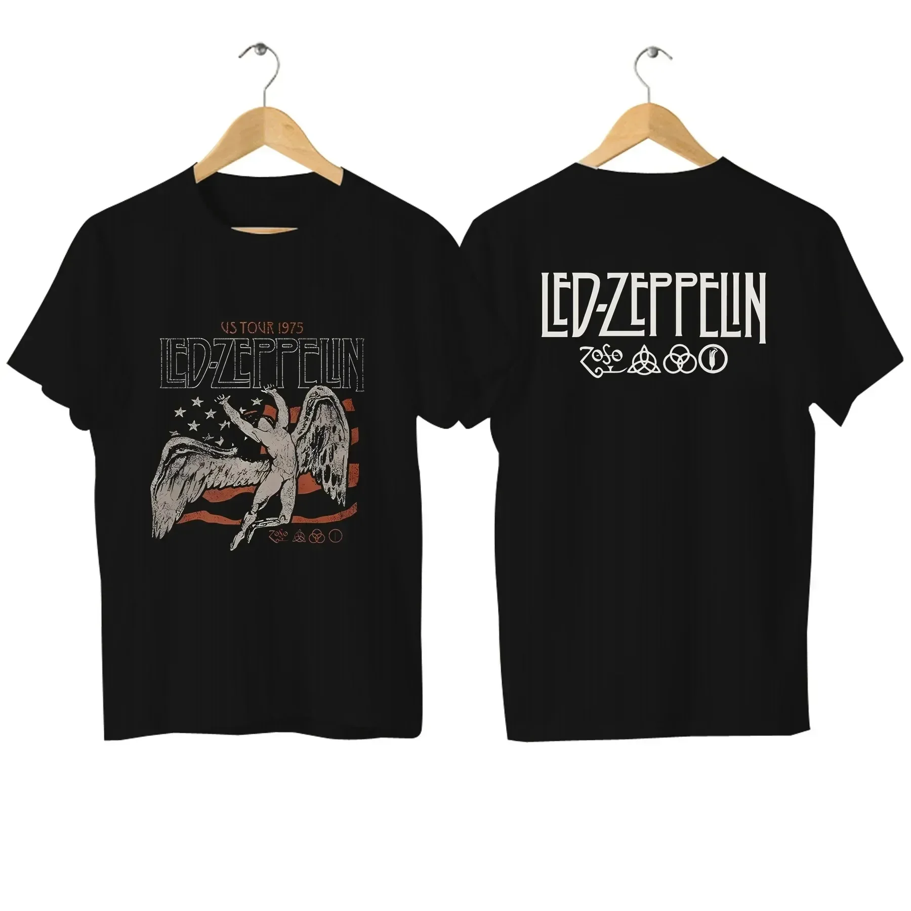 メンズカジュアルTシャツ,特大スポーツトップ,グラフィック付きストリートウェア,US 1975ツアーフラッグ,LED Tシャツ,S-5XL, 2022