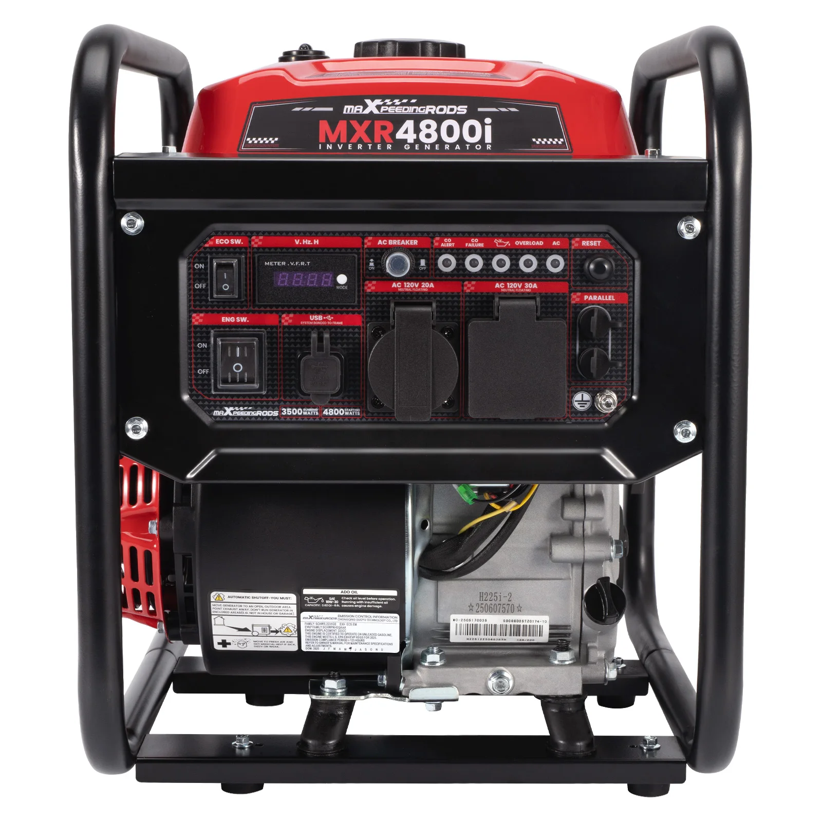 

Инверторный генератор 4800 Вт, газовый, с цифровым дисплеем, USB-портами, режимом Eco, стандарт EPA