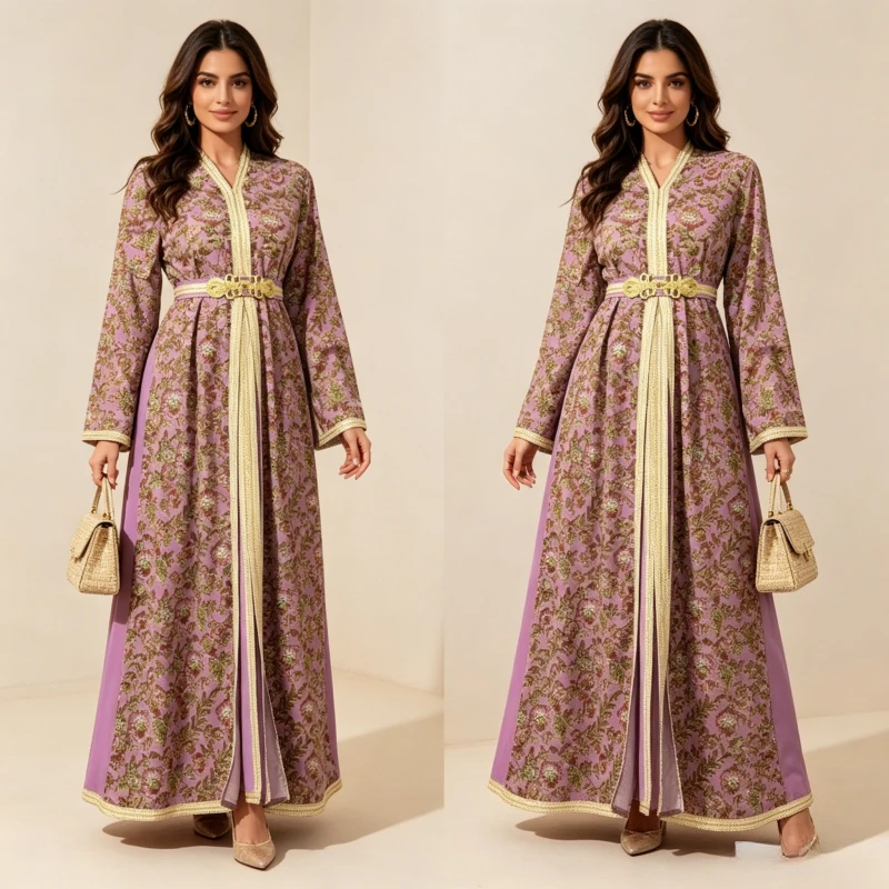 

Eid Abaya Women Party Dress Muslim Print Jalabiya Ramadan Long Dresses Abayas Vestidos Largos Kaftan Arab Long Robe 2026