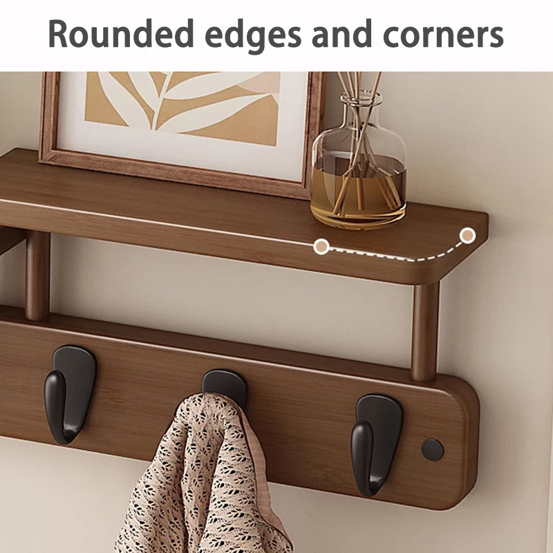 Bambus Wandgarderobe Aufbewahrung Kleiderbügel Garderobe Wohnzimmer Organizer Kleiderregal Minimalistischer Kleiderbügel Display Möbel