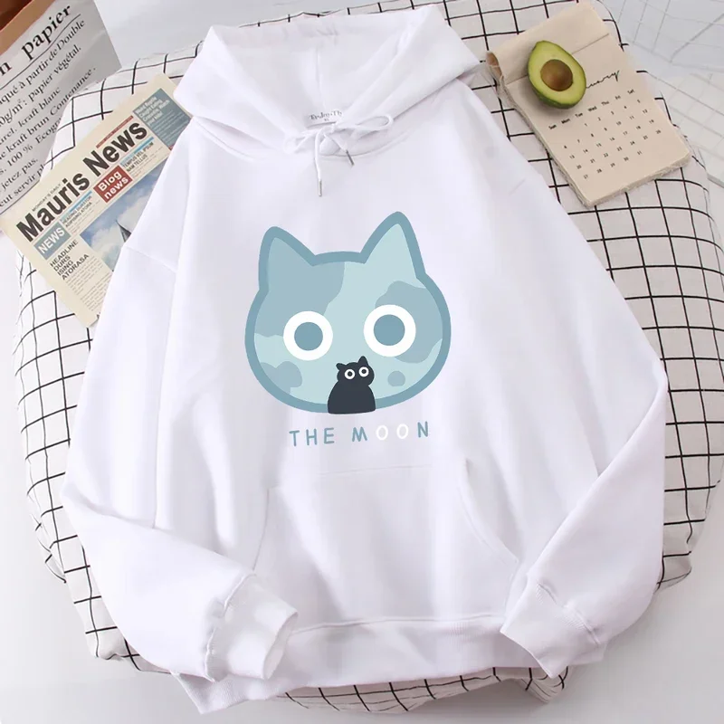 The Cartoon Cat With A Big Face Male Hooded Jacket Comfort Cartoon Pullover High-Quality Youth Hoodie Home Vigor Clothing