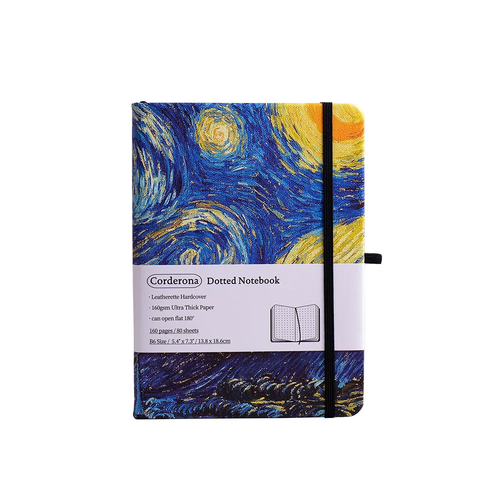 Imagem -06 - Caderno Capa Dura Bala Noite Estrelada Jornal Pontilhado Van Gogh e Van Gogh 160gsm b6