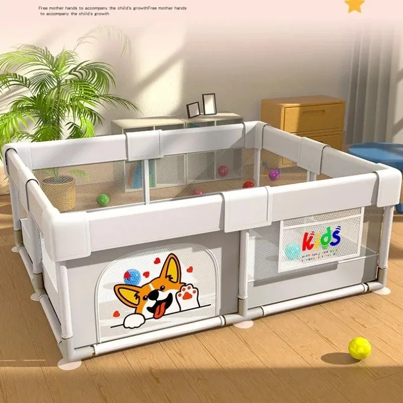 Foldable Expandable Easy Assembly Safety Fence Toddler Gate Portable Indoor Home Living Room Playpen Baby Playpen Play Yard