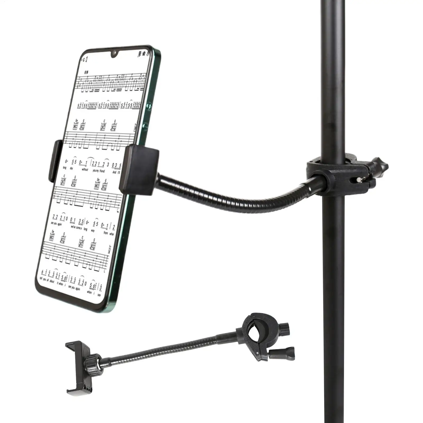 Microphone Phone Holder Adjustable Gooseneck Arm Long Mount Flexible Phone Support for Microphones Stand/Smartphones