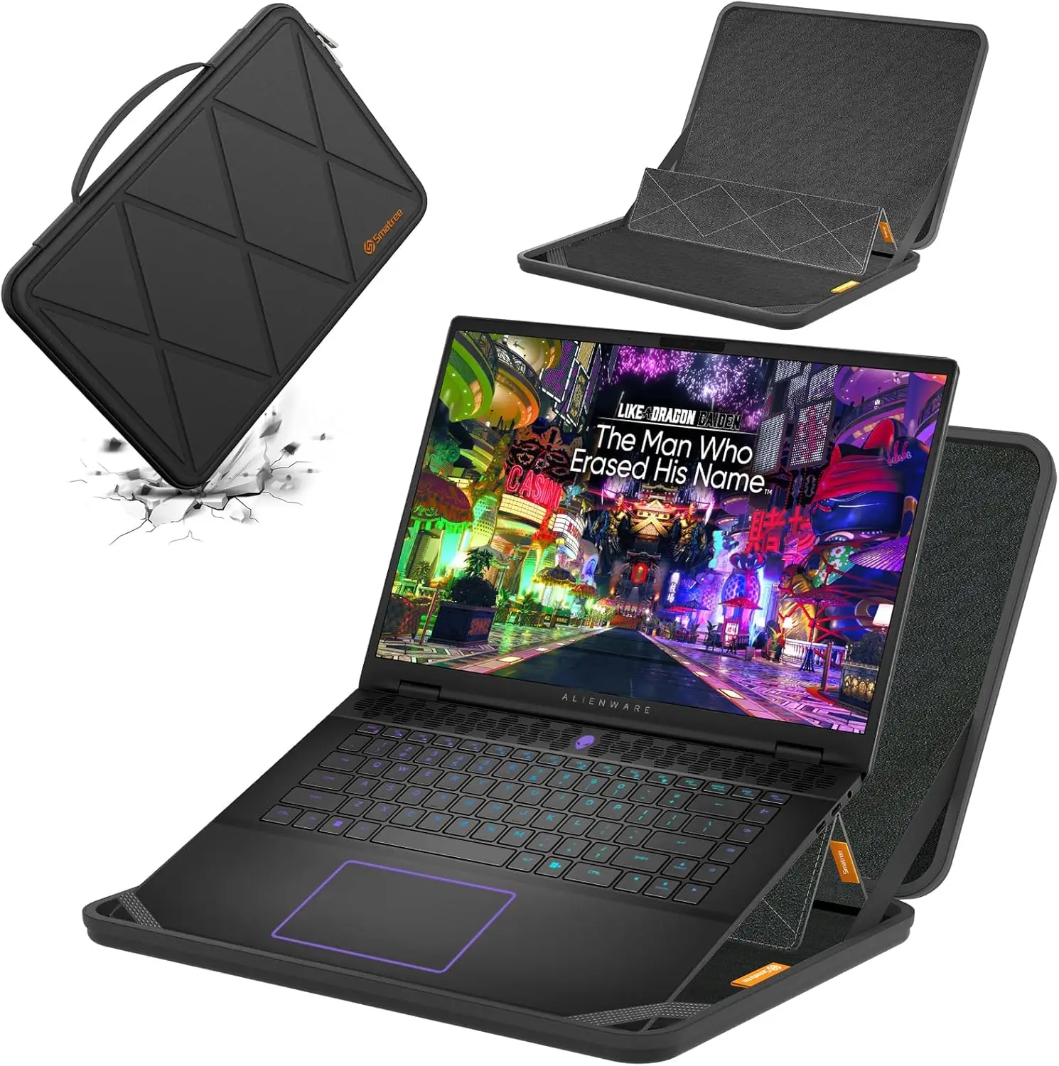 

Hard EVA Protective Sleeve with Stand for 16-Inch Gaming Laptop, Waterproof Cover and Adjustable Holder