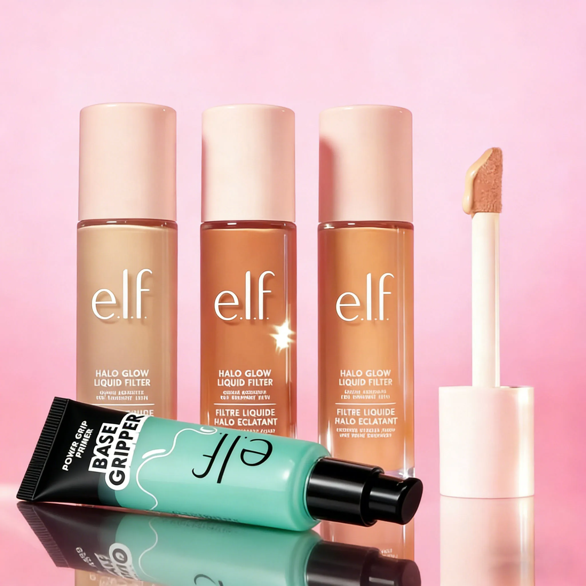 Produtos de Maquiagem ELF, Base Líquida Iluminadora, Primer com Controle de Oleosidade, Não Oleoso, 8 Horas Sem Remover a Maquiagem