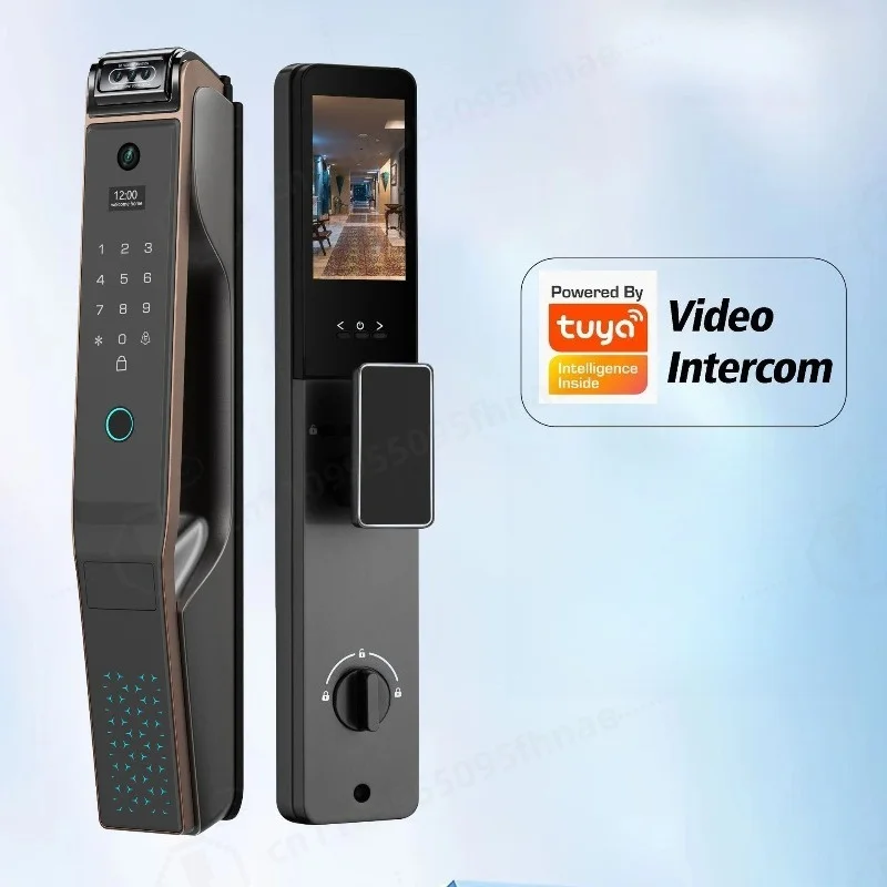5000mAh Large Capacity Lithium Battery Smart Lock AI Rotatable Camera Face Recognition Fingerprint Door Lock for Home Security