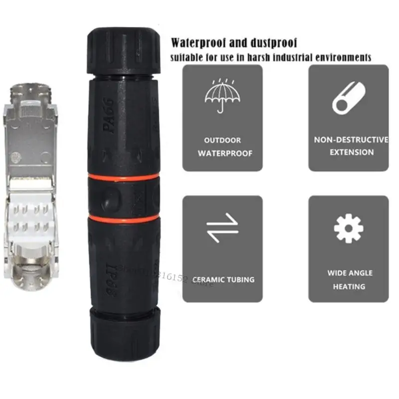 Industrial Cat6 blindado rj45 acoplador feminino ip68 conexão rápida à prova d'água