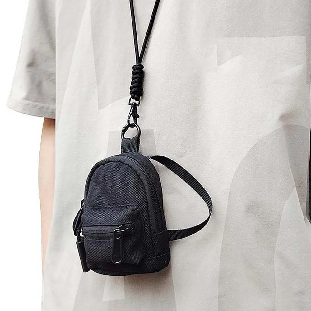 

Квадратный подвесной кошелек для монет на шее, сумка на молнии, защита от брызг воды, ткань Оксфорд, мини-кошелек из полиэстера с ремешком, маленький держатель для карт