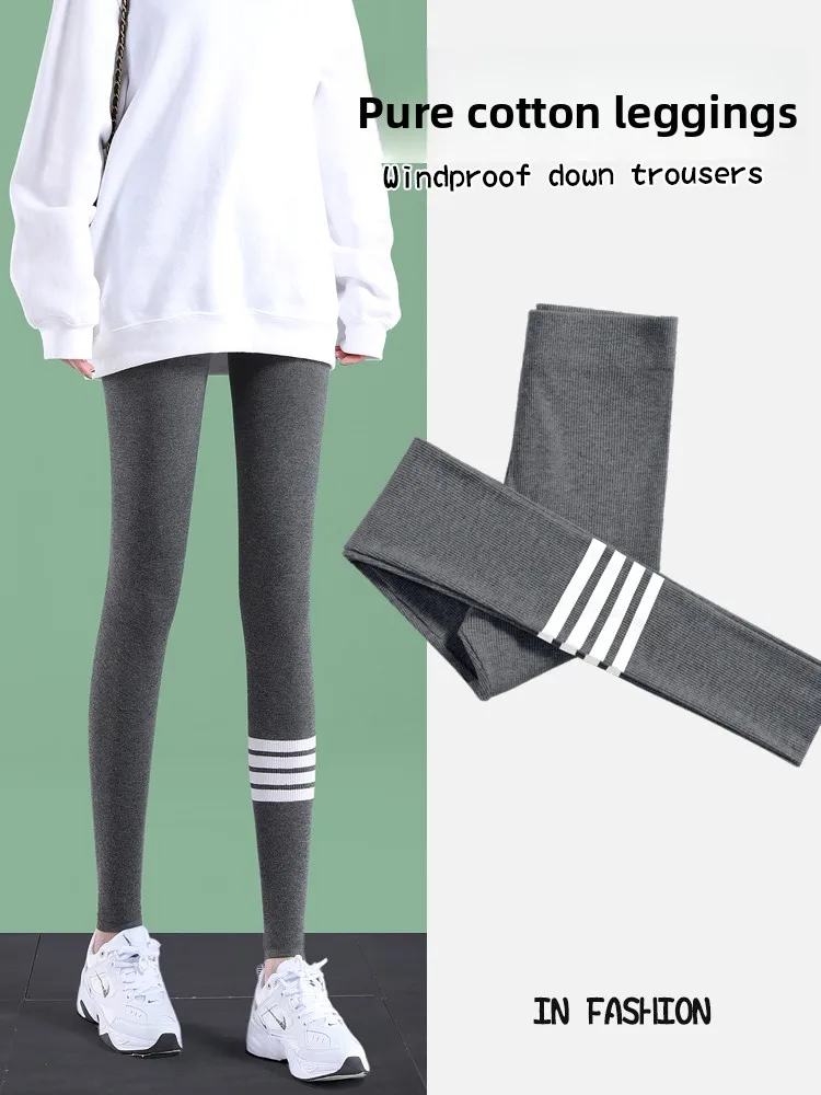 

ey Pure Cotton Yoga Pants Women's High Waist Slim Fit Thin Summer Trousers Tighten Abdomen Spring Autumn Wear Outerwear