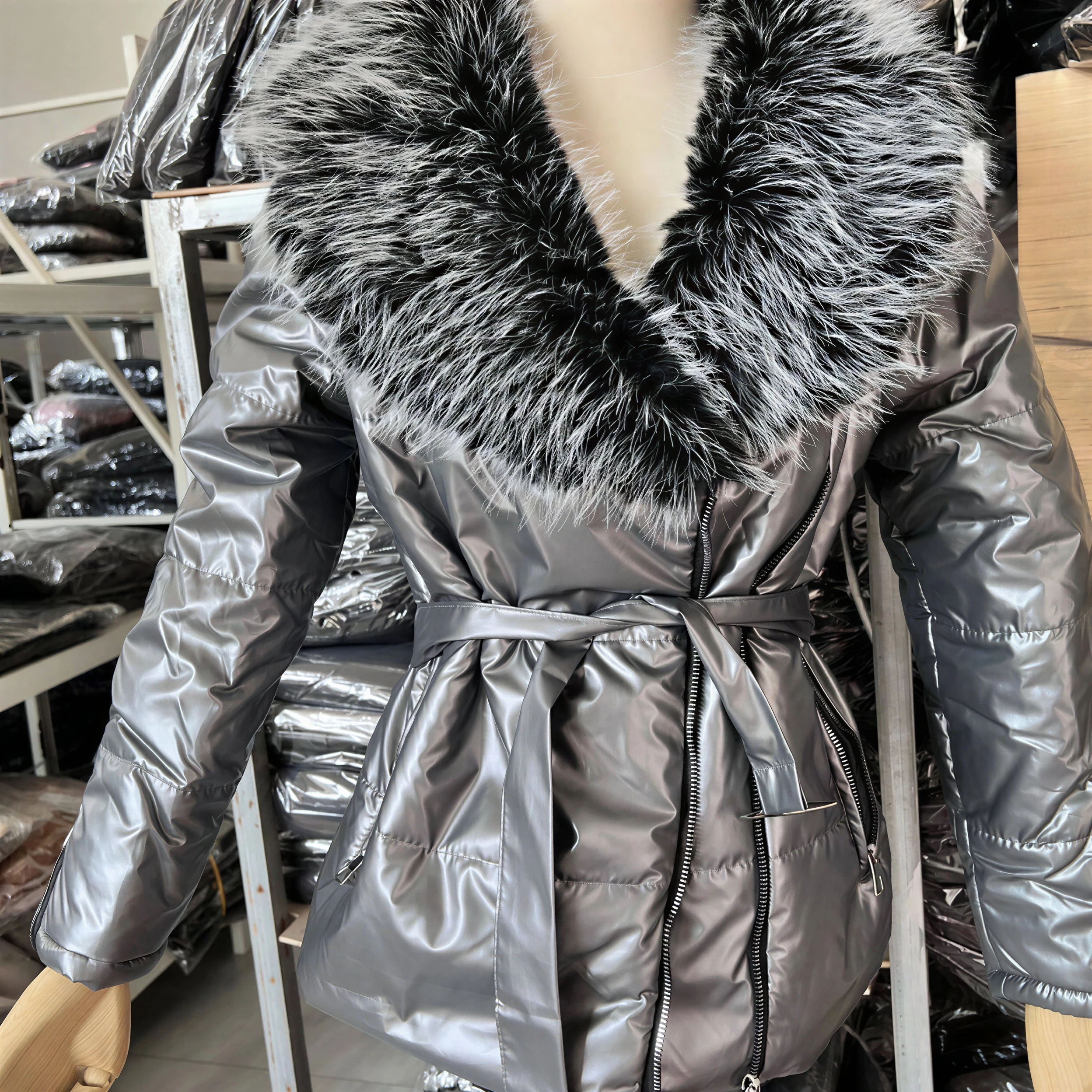 

Parkas Womens Army Winter Downfilled Quilted Short-Style Snap-Button Stand-Collar Minimalist Streetwears Modern Urban Adults Ins