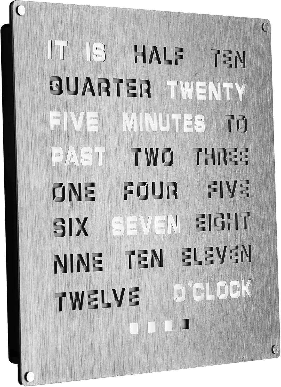 

Light Up Aluminum Word Clock - Large 12" x 12" Displays Time as Text Powered by AC Adapter Brightness Adjustable·Hot Sale