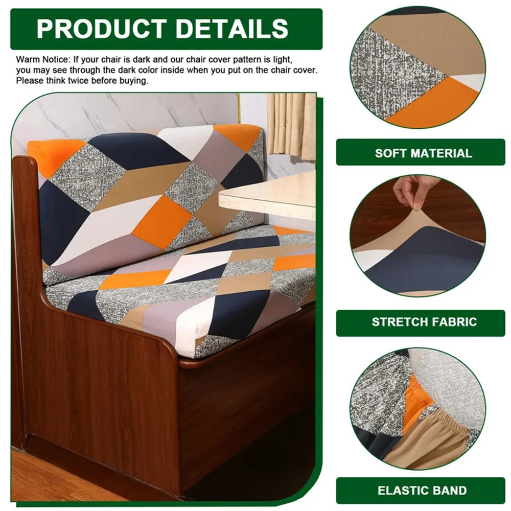 Elastic Dinette Cushions Covers Floral Jacquard Spandex Armless Sofa Cover Non-slip Camper Car Bench Cover Furniture Protector