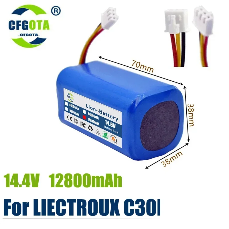 

100%.Original.(For C30B).Battery.For.Lirctroux.C30B.Robot.Vacuum.Cleaner.14.4V. 12800mah Lithium Cell