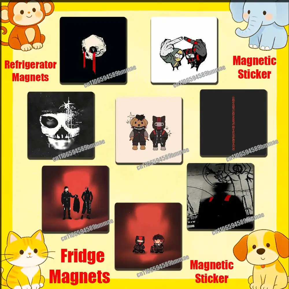 

For T-Twenty One P-Pilots Clancy Blurryface Fridge Freezer Refrigerator Magnets Kitchen Metal Cabinet Magnetic Sticker Card