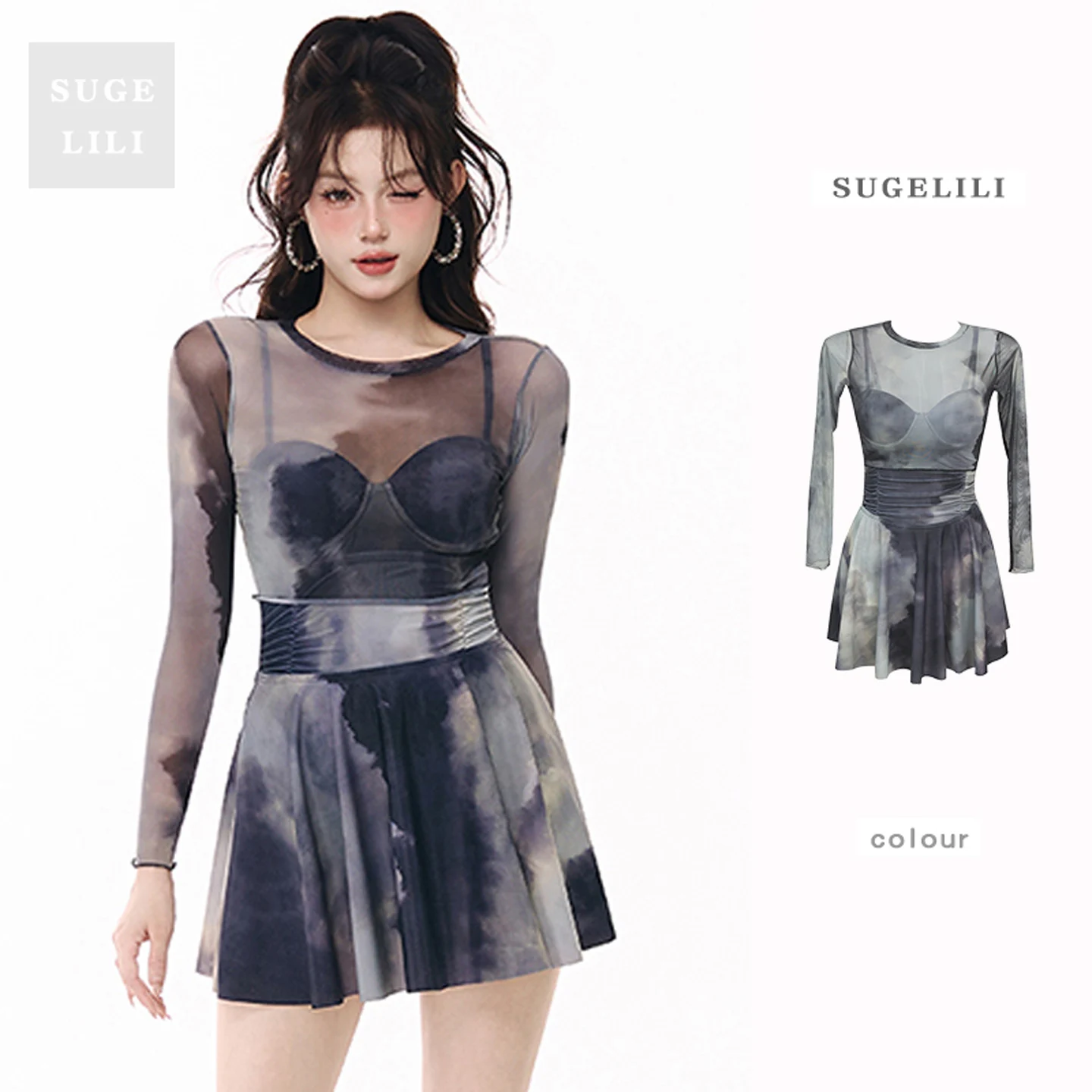 

Stunning Women's One-Piece Swimsuit with Skirt Flattering Slimming Design Conservative Sle Ideal for Hot Springs And Swimming