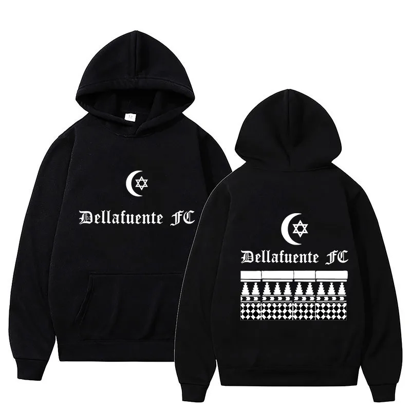 2024 Dellafuente Hoodie 2022 Men's Print Hip Hop Grunge Korea 90s Ulzzang Rapper Unisex Fashion Unisex Autumn And Winter Streetw